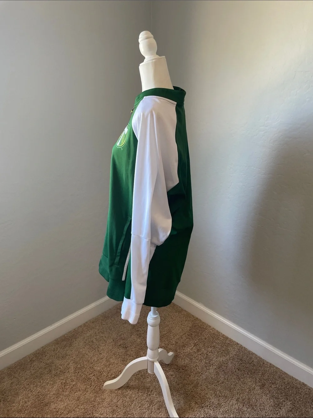 Adidas MLS Portland Timbers Soccer Green Three Stripes Full Zip Jacket Size XL